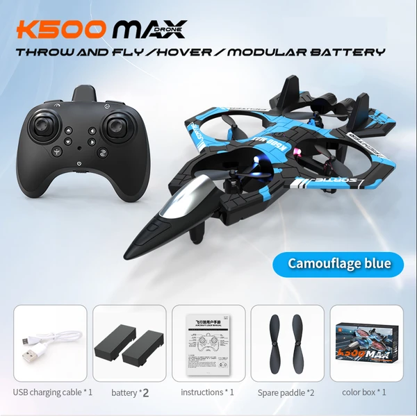 Drone quadri-rotor avion chasse télécommandé, décollage auto 360°