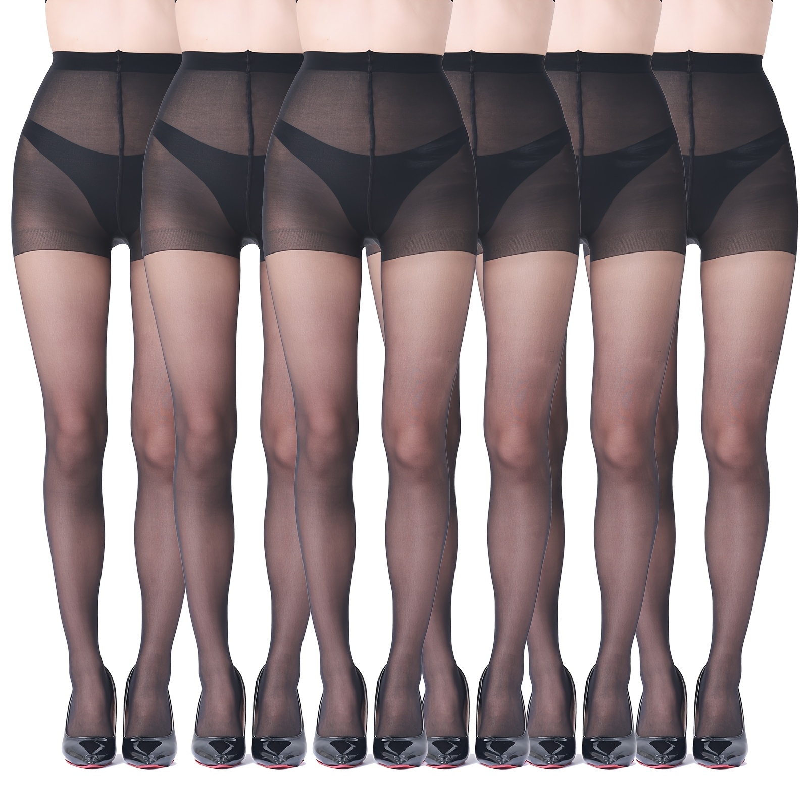 6 paires collants ultra-fins contrôle femme