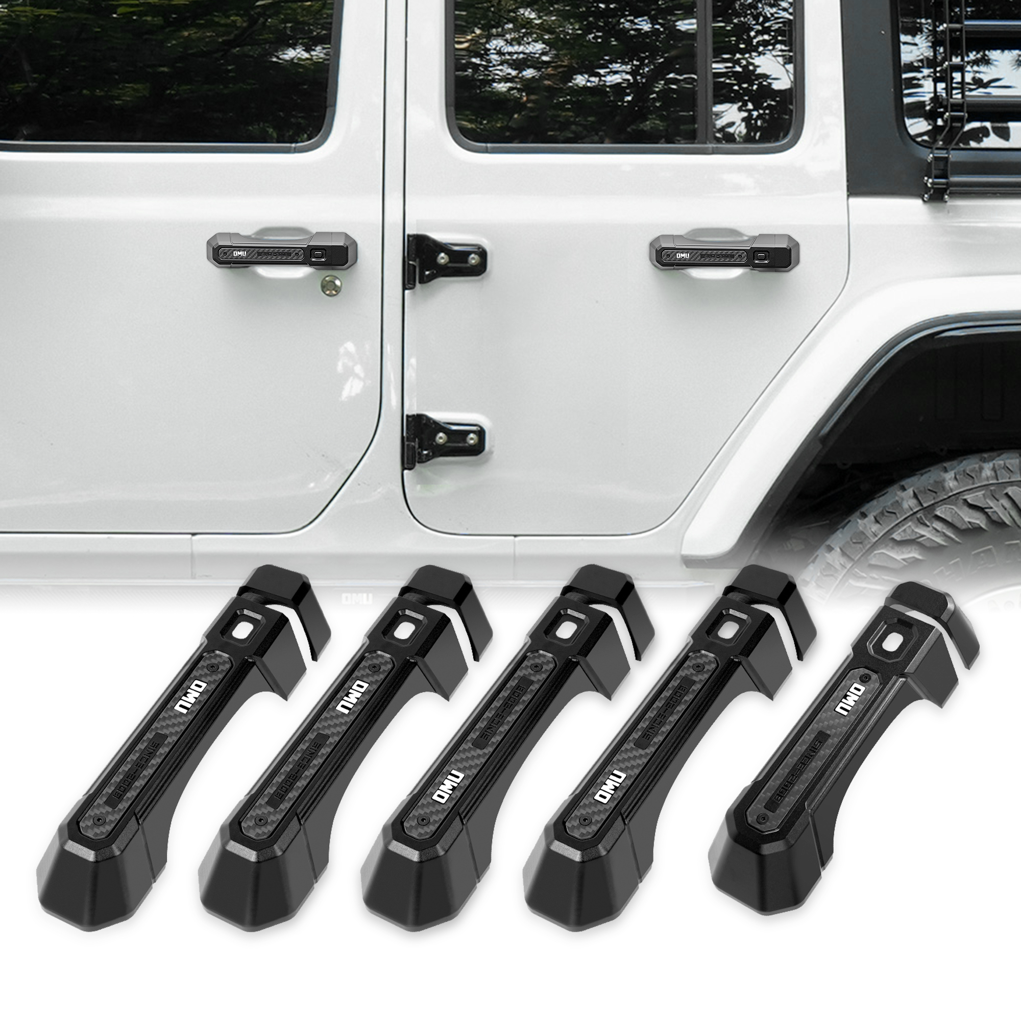 Housse poignée porte Wrangler JL 2018, 5 pièces