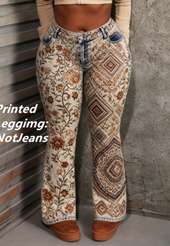 Pantalon évasé bohème imprimé