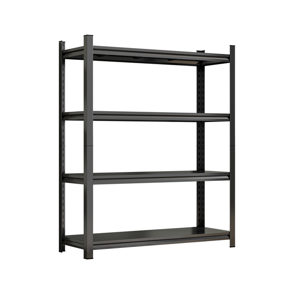 Étagère métal 4 étages, 63 po H, noir