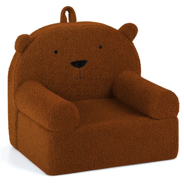 Chaise ours mousse enfant - brun