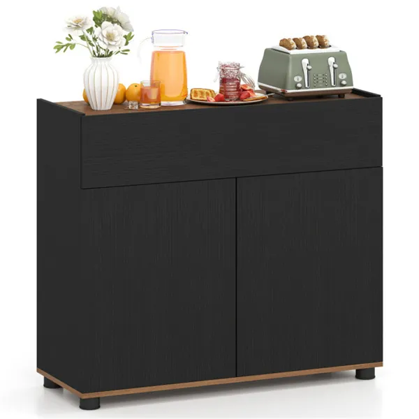 Buffet cuisine 31,5" portes push-to-open, noir