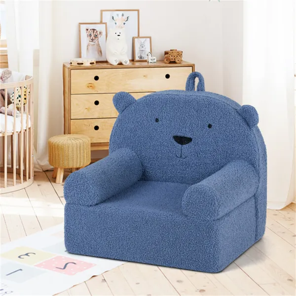 Chaise ours mousse enfant - bleu marine