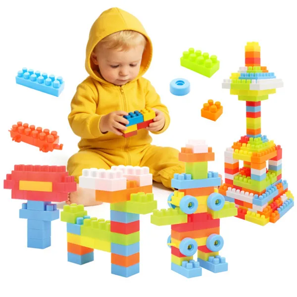 Ensemble 150 blocs construction roues enfant 3+ ans