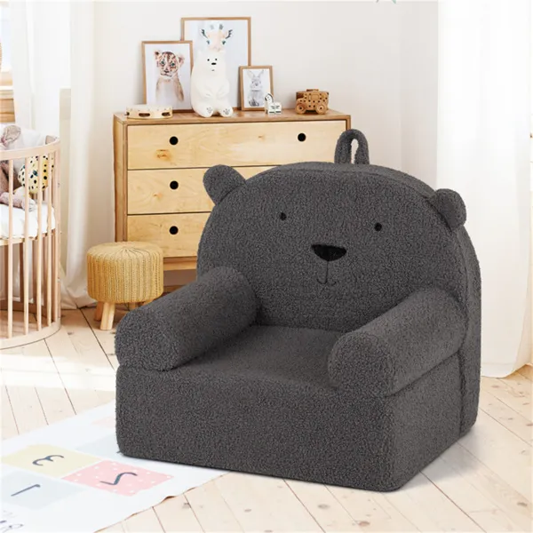 Chaise ours mousse enfant - gris