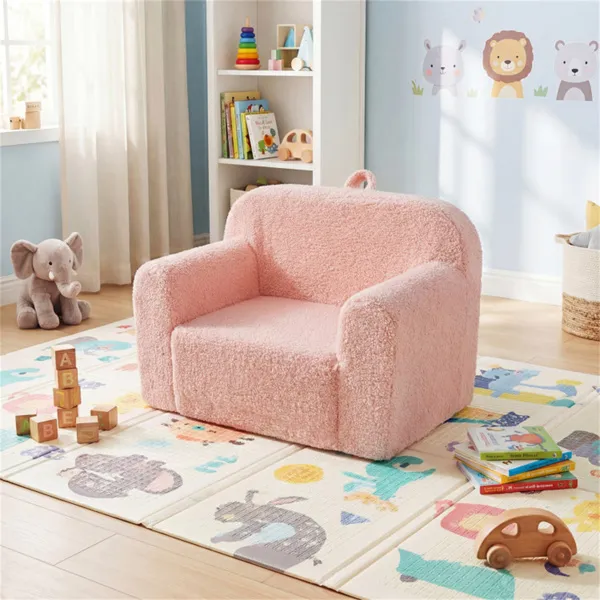 Canapé Enfants Rose Polaire - Sans Assemblage Lavable