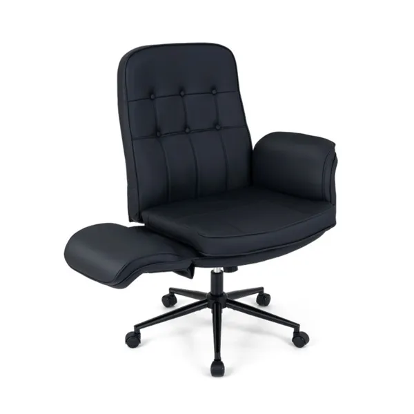 Chaise pivotante cuir 5 positions accoudoirs pliants