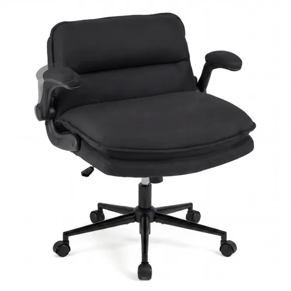 Chaise croisée bras rabattables, simili-cuir, grise