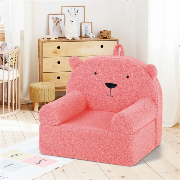 Chaise ours mousse enfant - rose
