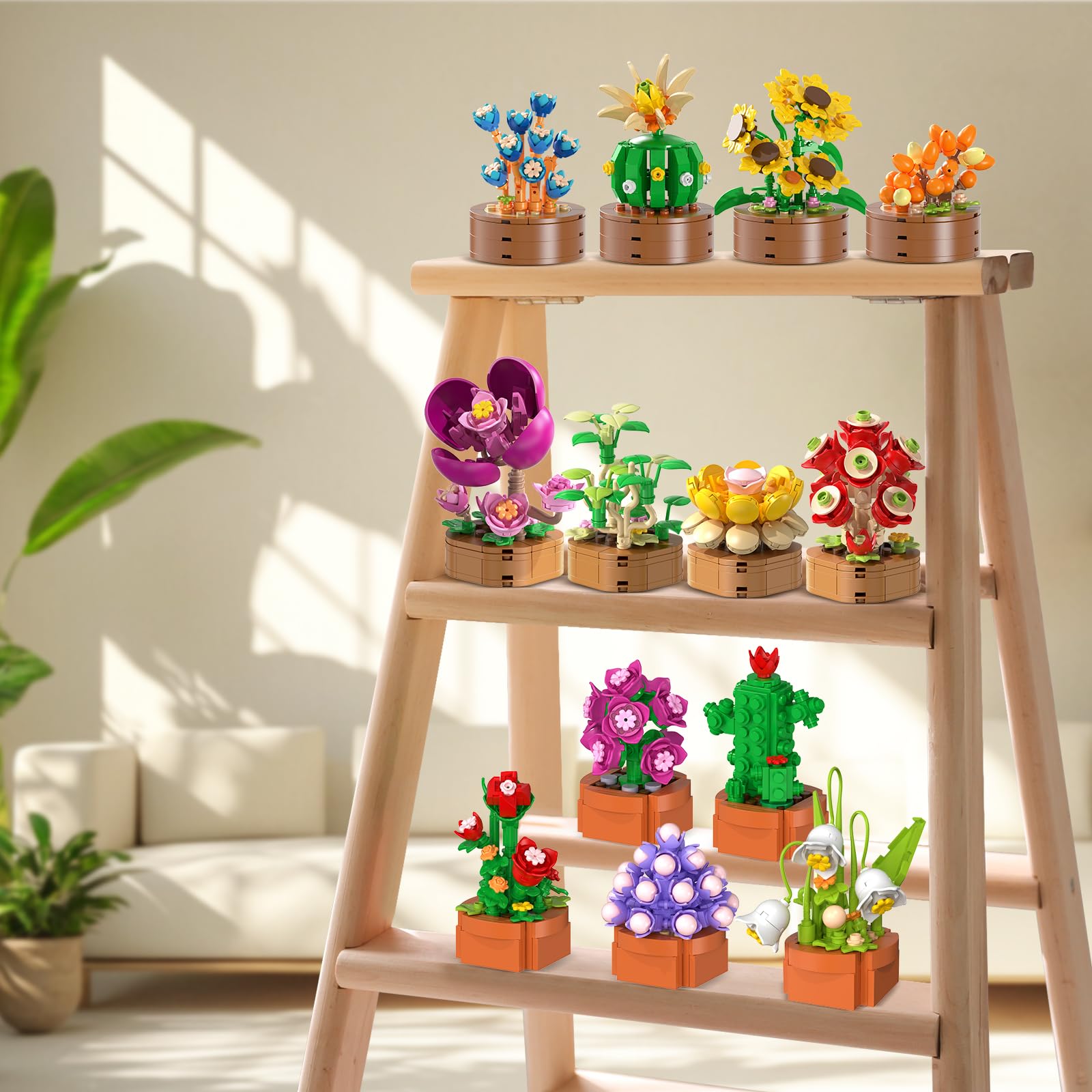 15 pièces fleurs plantes miniatures blocs 3,6MM décor bureau