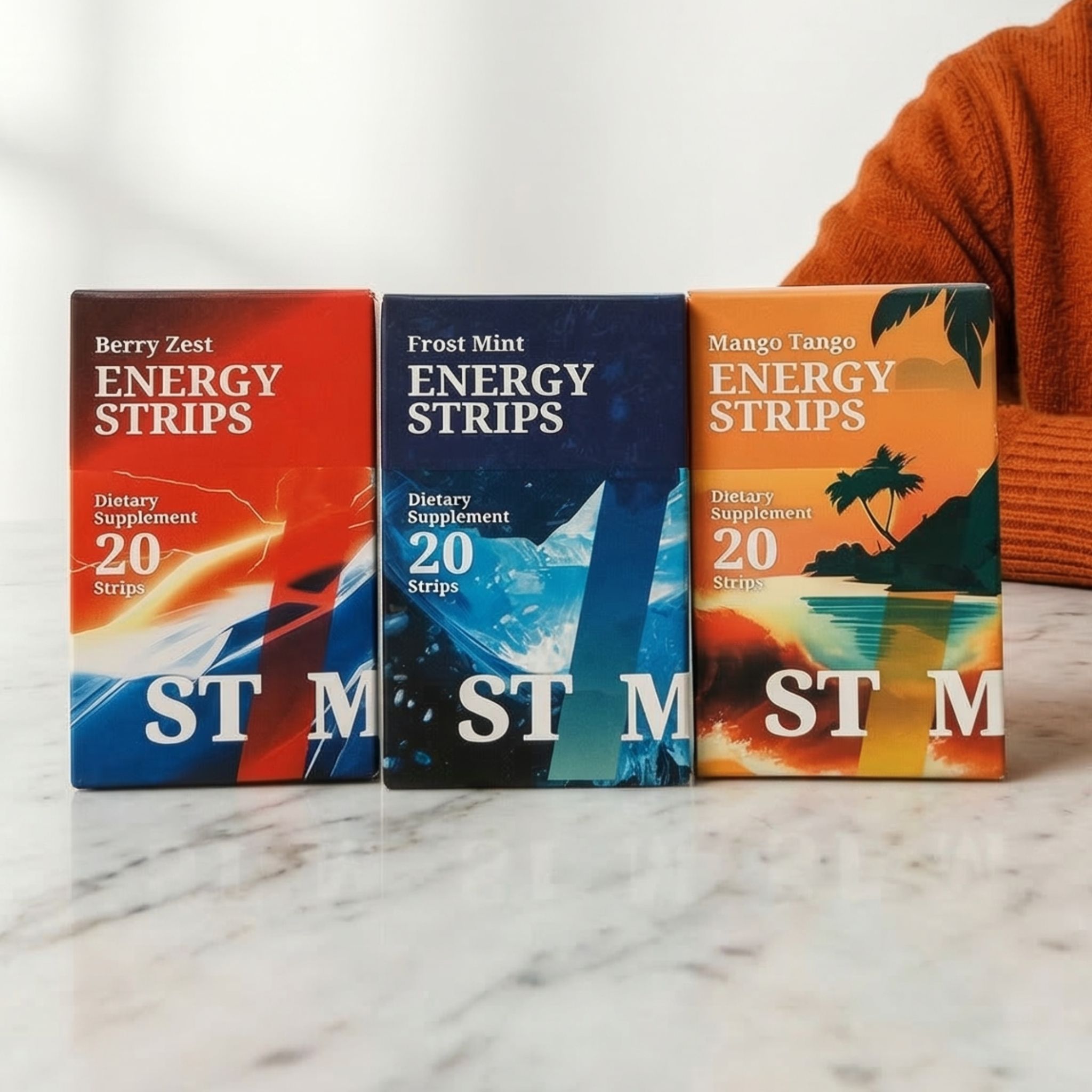Bandelettes énergie STIM 50mg caféine absorption