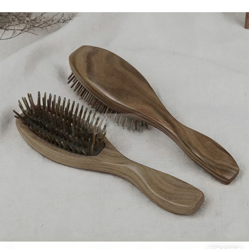 Peigne massage santalwood naturel, stimulant capillaire