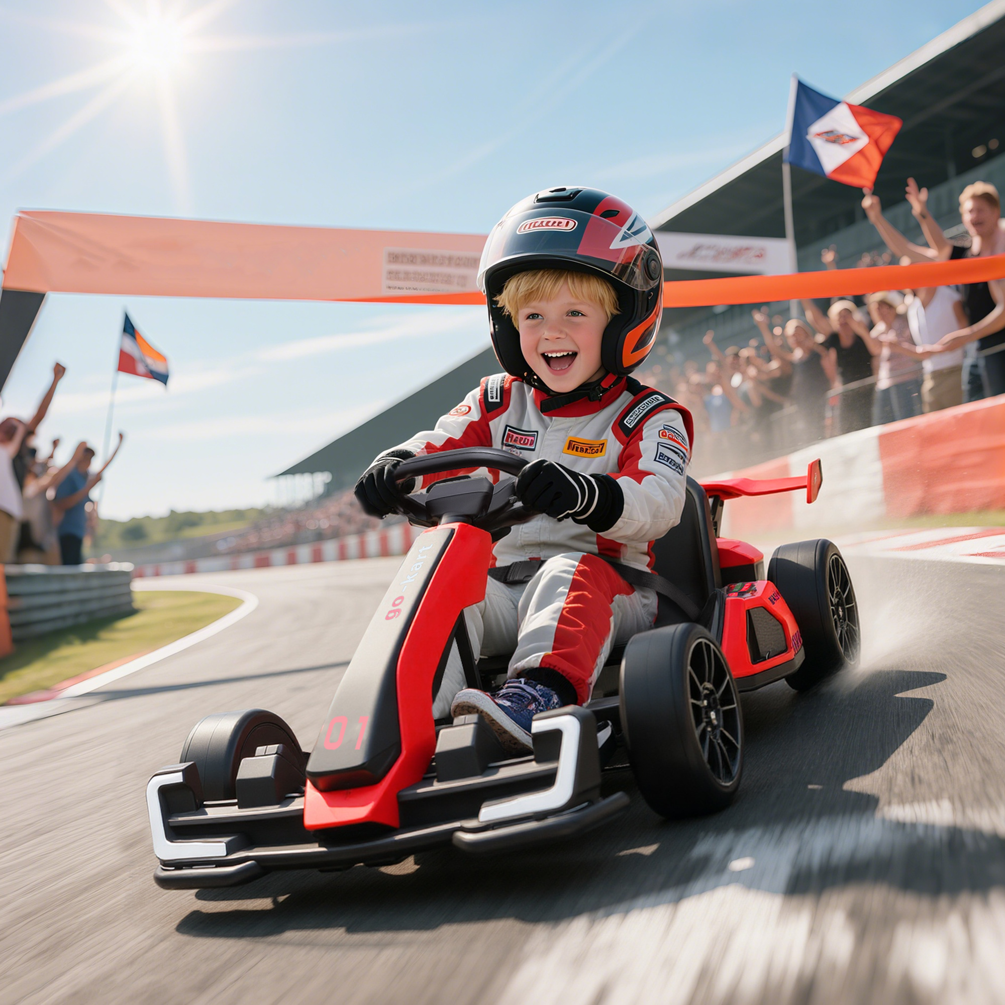 Kart électrique 24V 7,5 MPH siège ajustable rouge