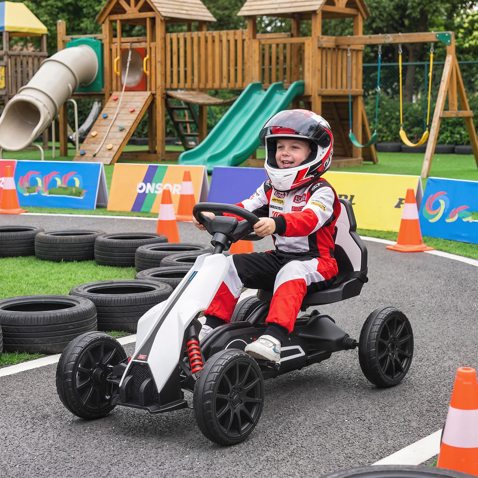 Go-kart électrique 12V enfant - blanc
