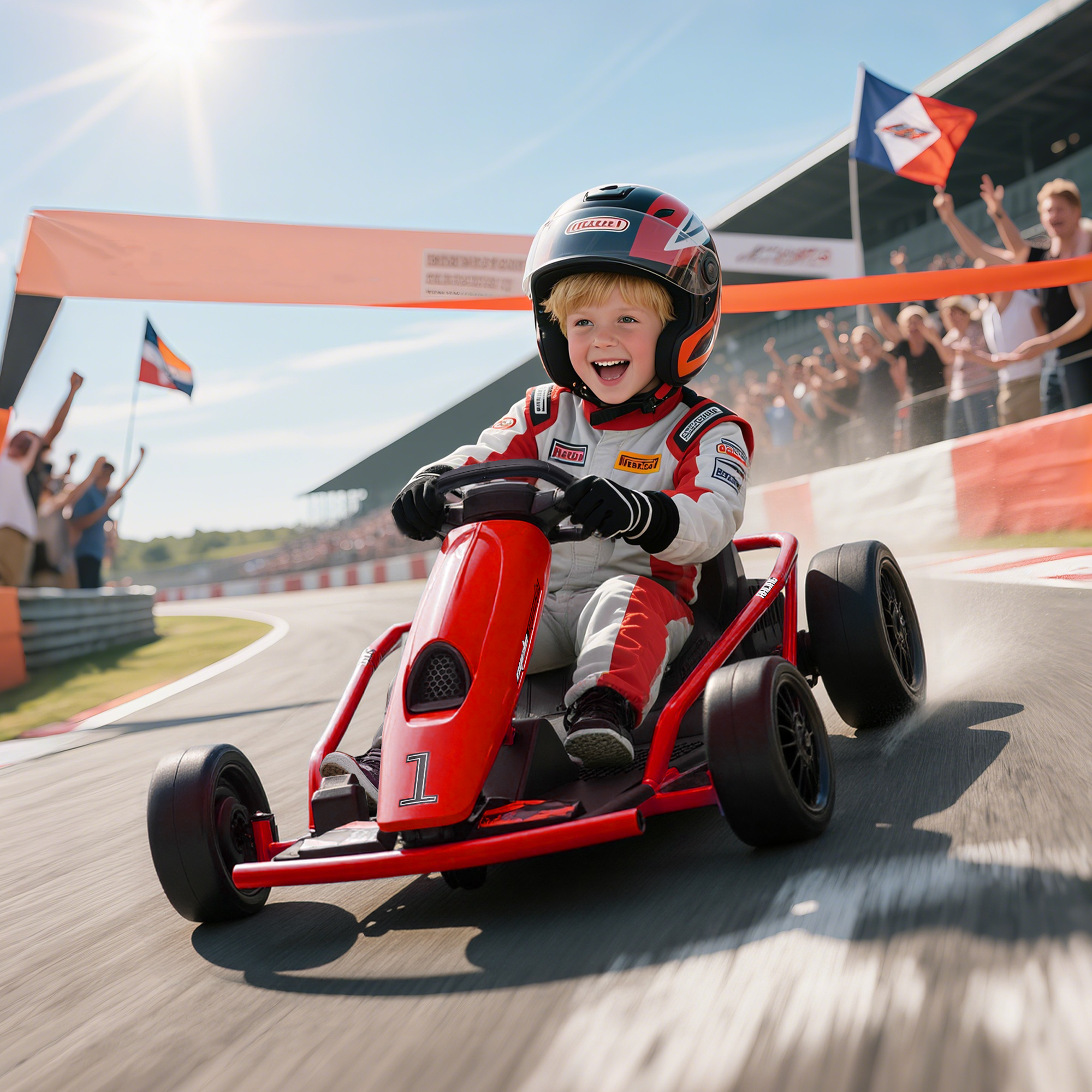 Go-kart électrique 24V enfants drift 2 vitesses rouge 8-12 ans