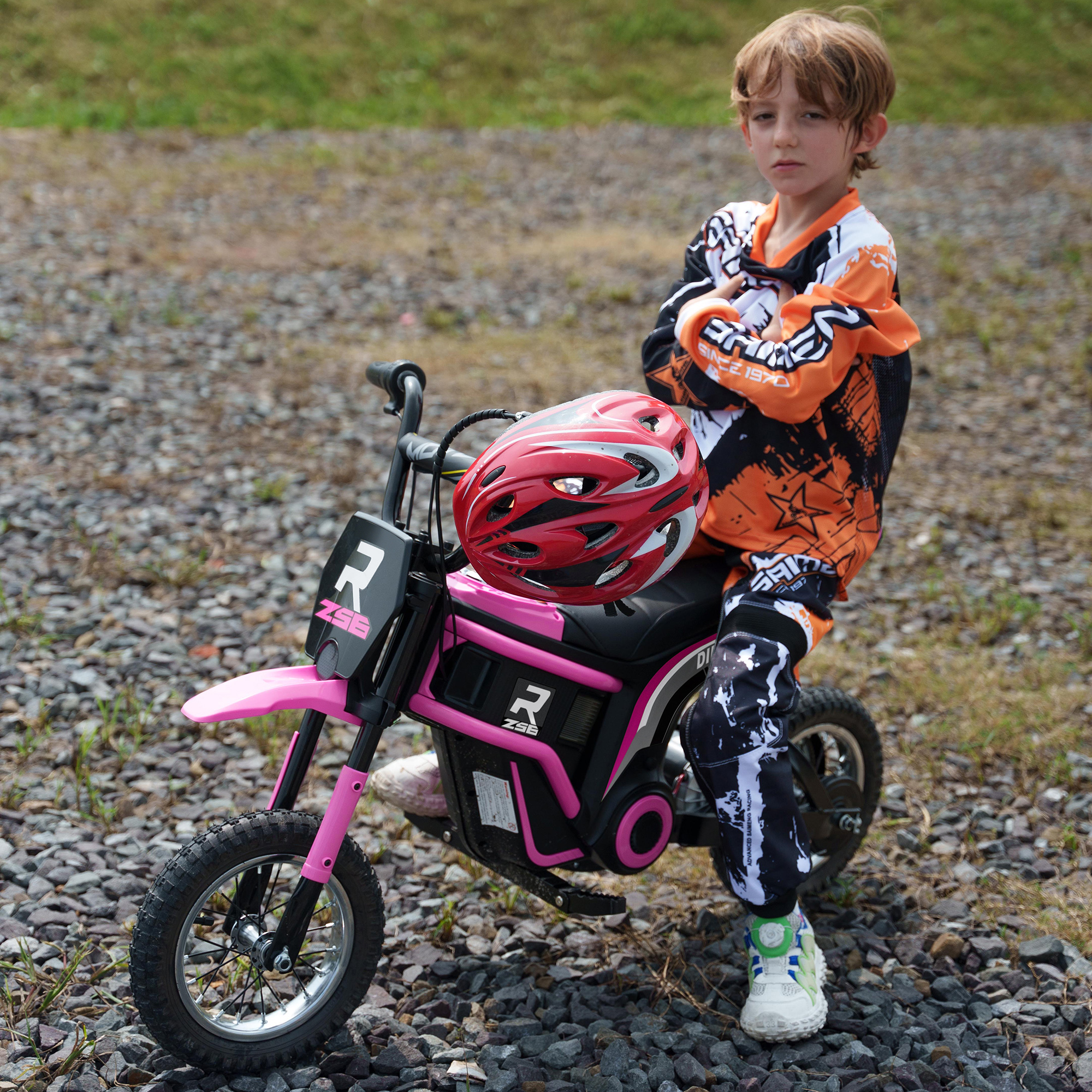 Moto électrique enfant 24V 350W, 15 mi/h, rose