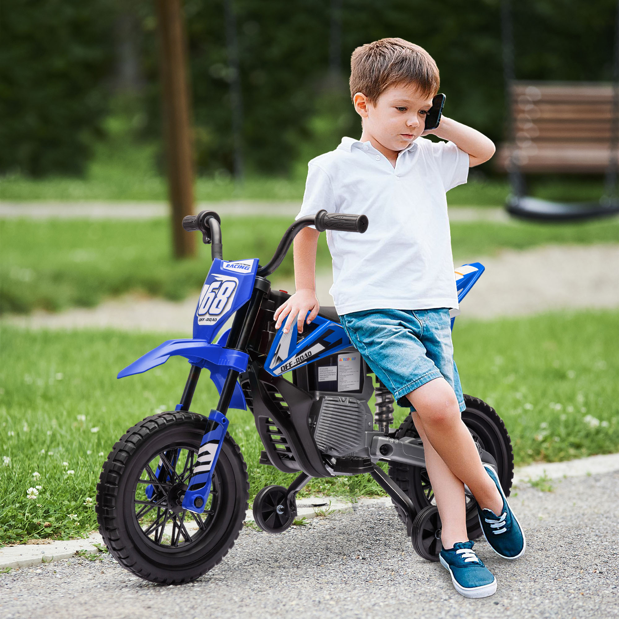 Motocyclette électrique 12V enfant - bleu