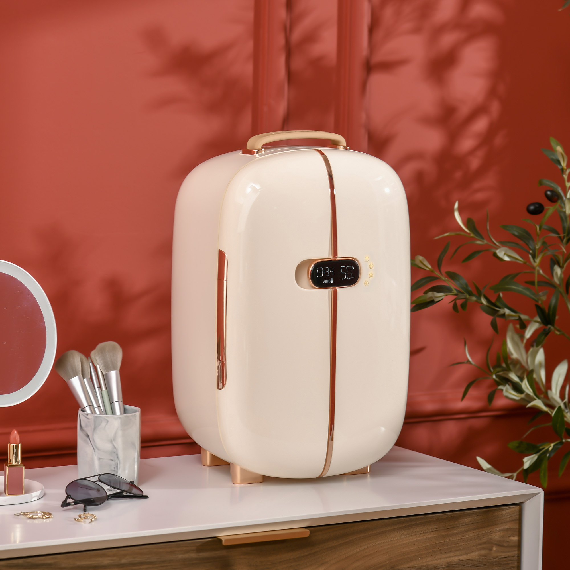 Mini frigo beauté DEL 12L blanc cosmétiques bureau