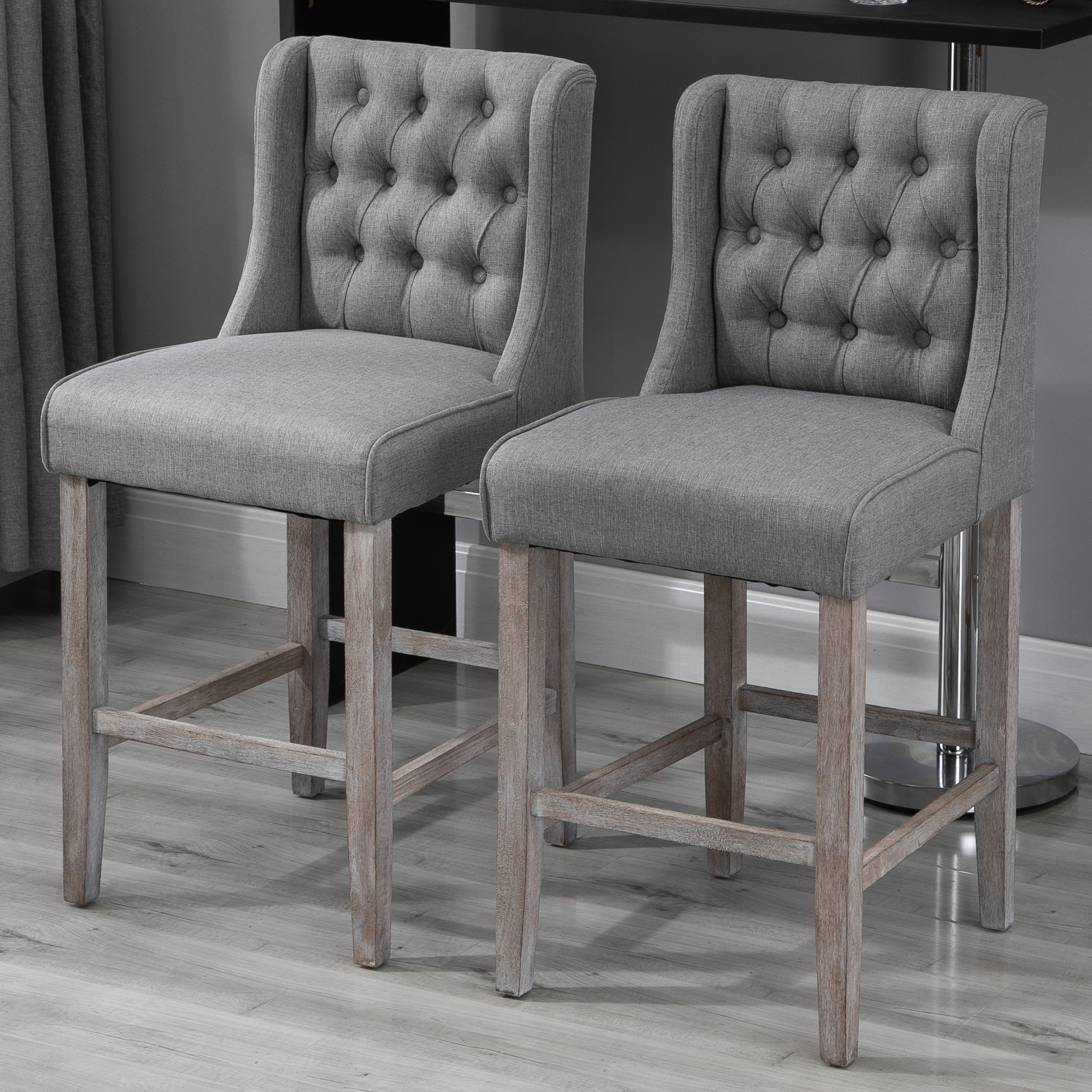 Tabouret hauteur comptoir 26,25", ensemble 2, gris