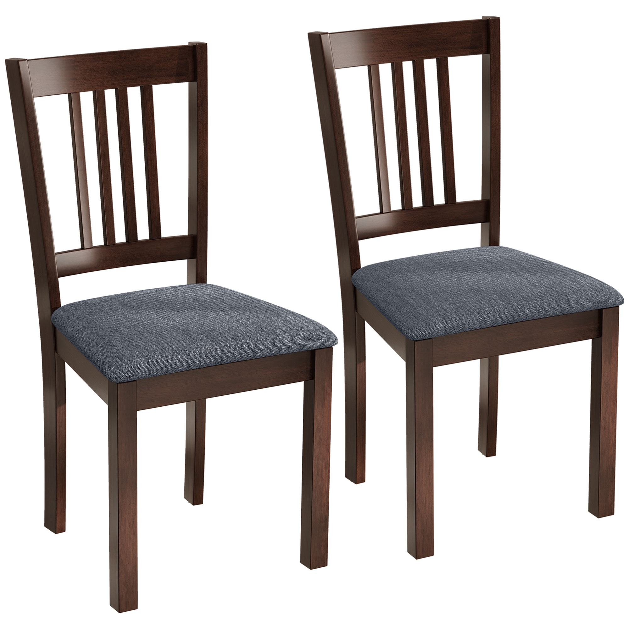 2 chaises salle à manger lin espresso gris