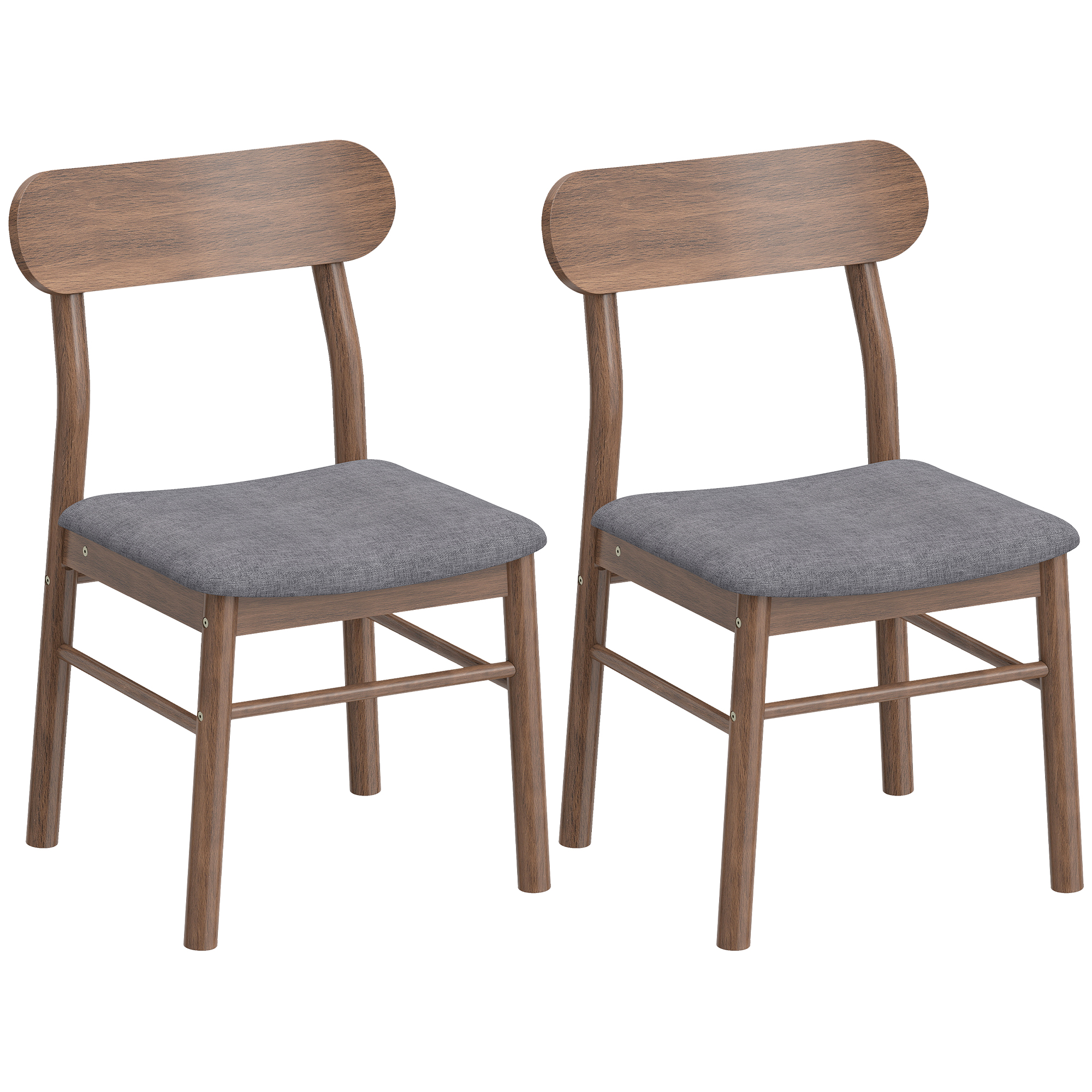 Chaises salle à manger 2 pcs, siège rembourré bois