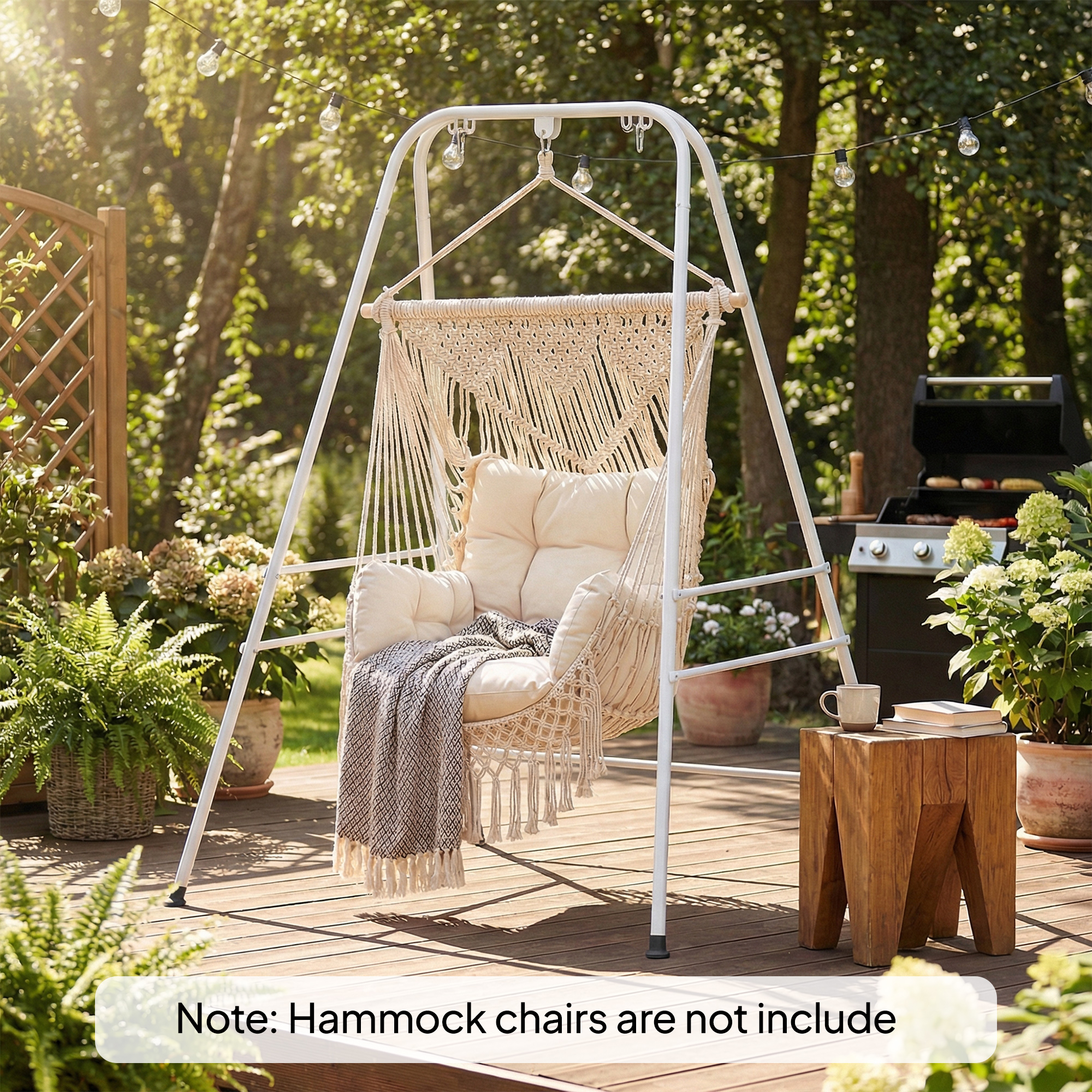 Support chaise hamac, intérieur extérieur, 2 carabiners