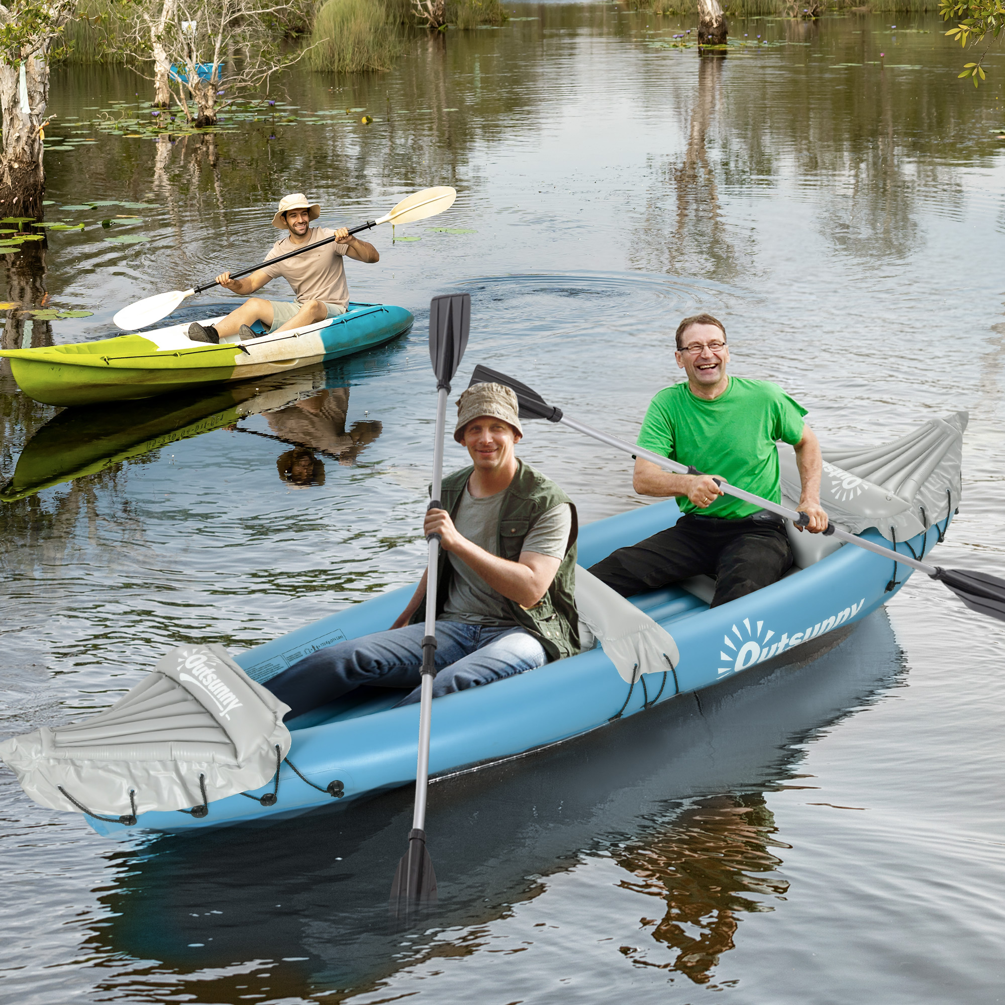 Kayak 2 personnes gonflable avec pagaies et trousse