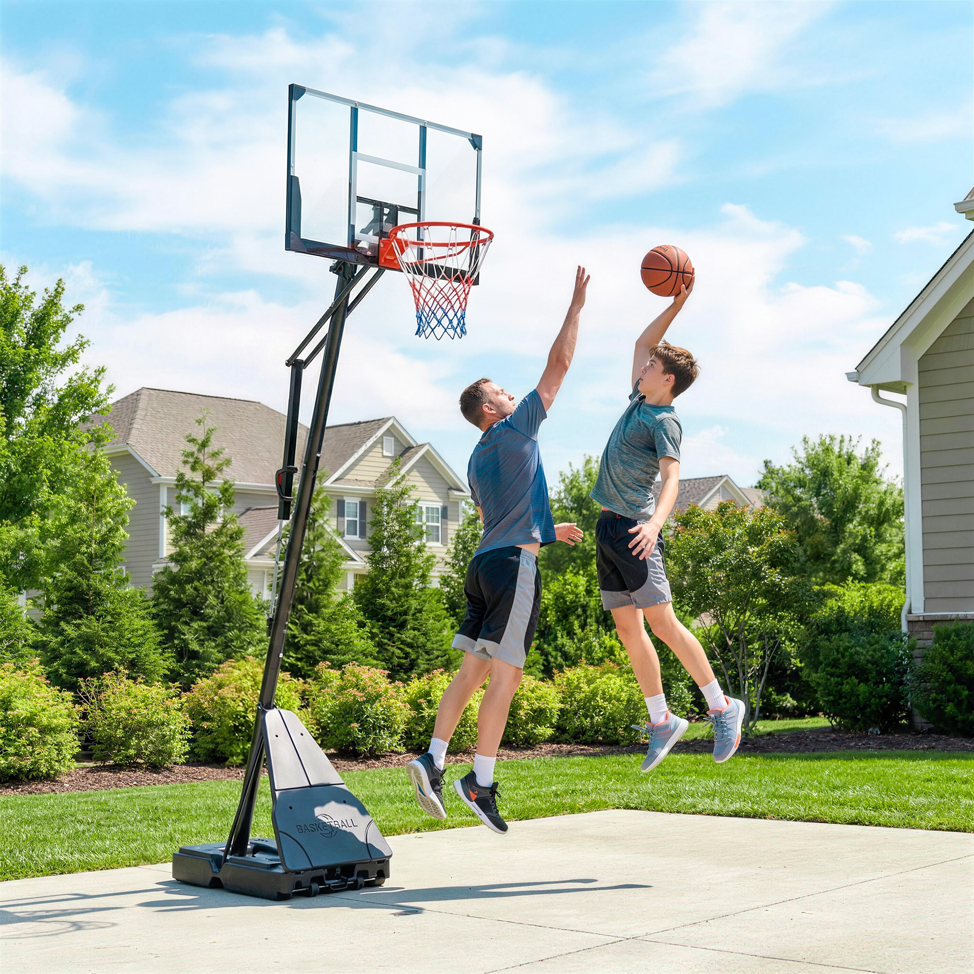 Panier de basketball portable, ajustable 8-10 pi, panneau 47 po