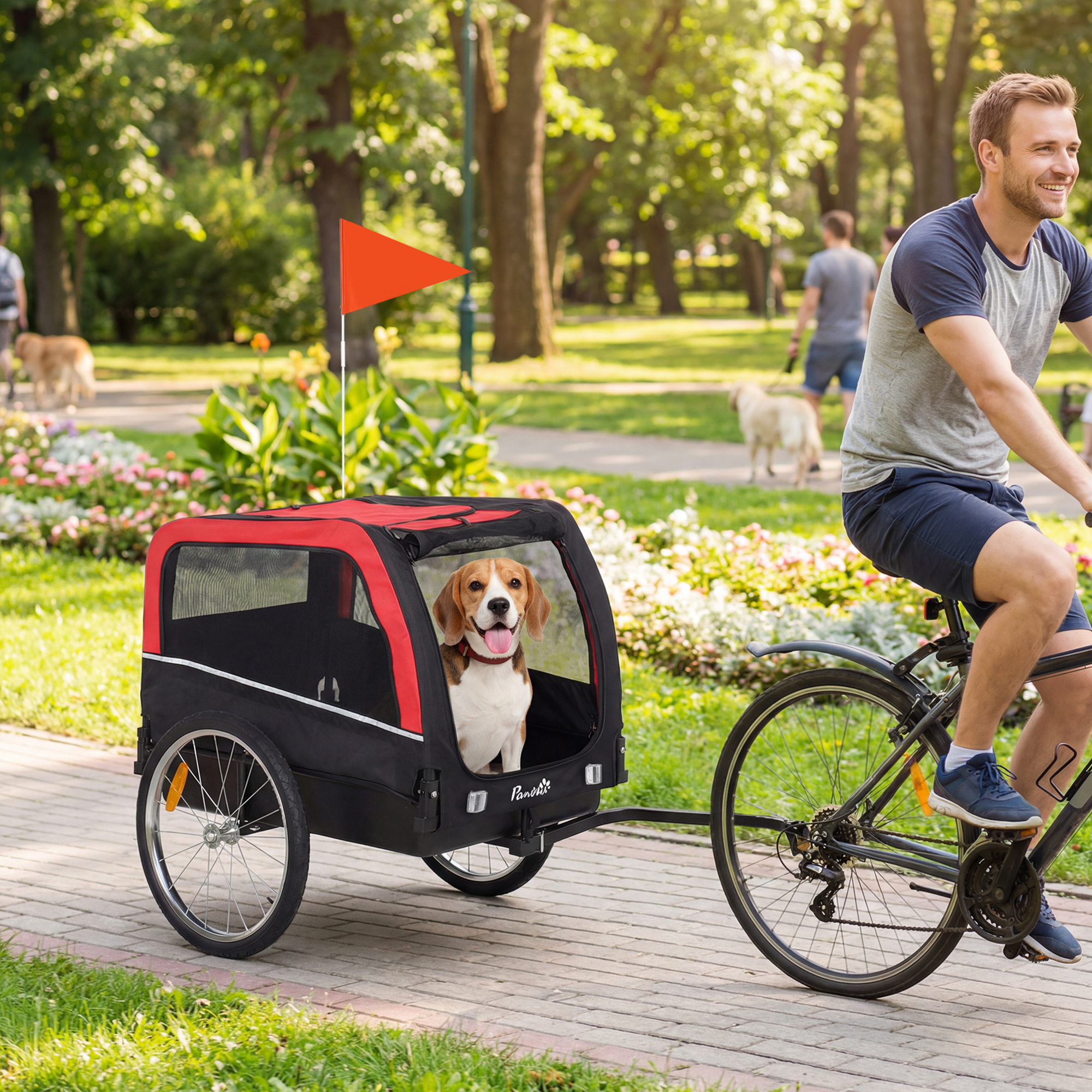 Remorque vélo chien, panier transport, roues 20", réflecteurs