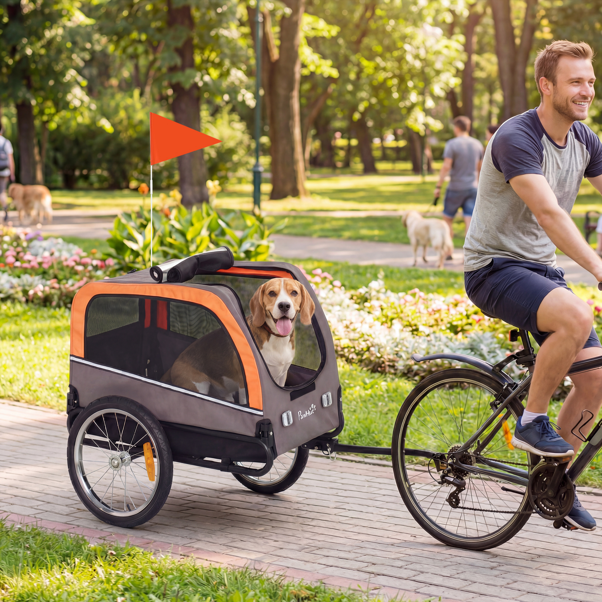 Remorque vélo chien 2 entrées roues dégagement rapide