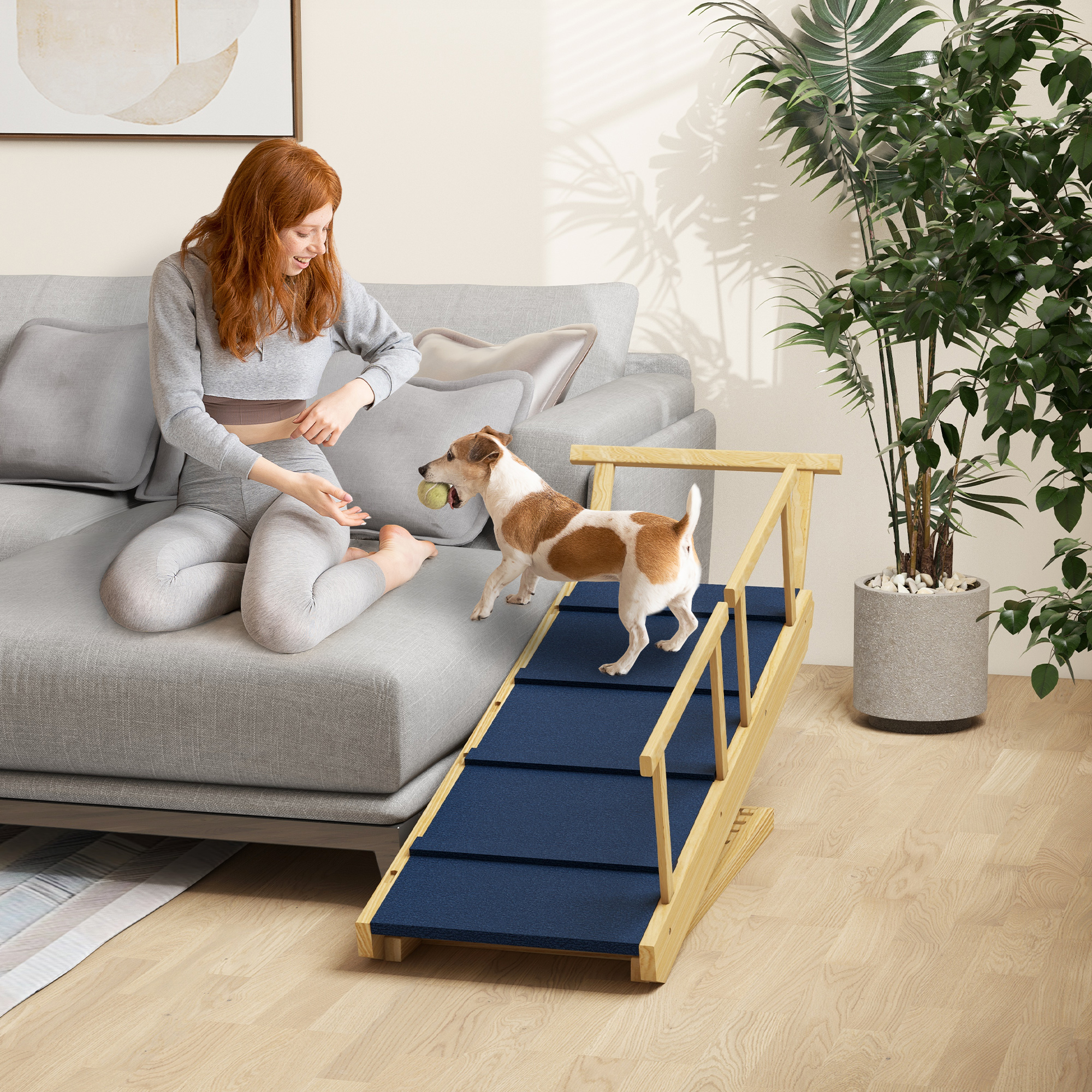 Rampe chien hauteur ajustable pliable tapis antidérapant