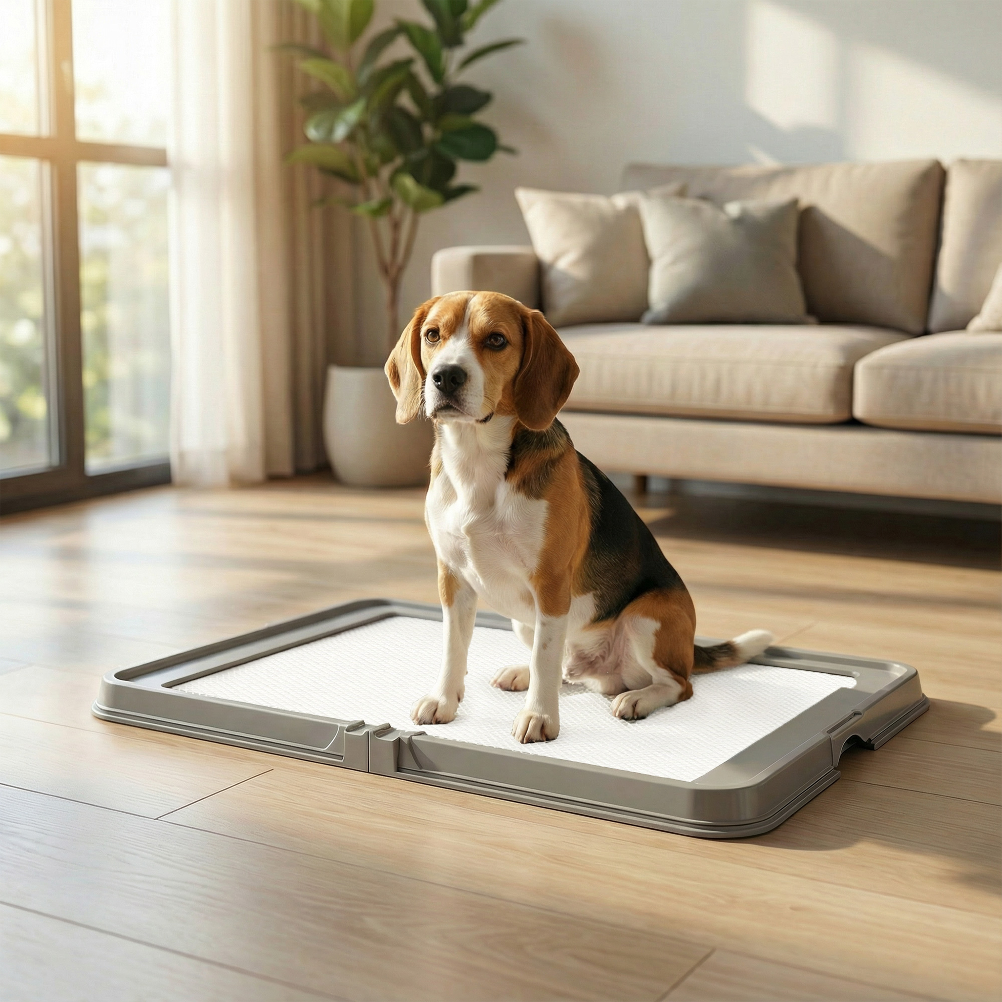 Bac à pipi chien pliable 33,9 x 24,4 po, gris