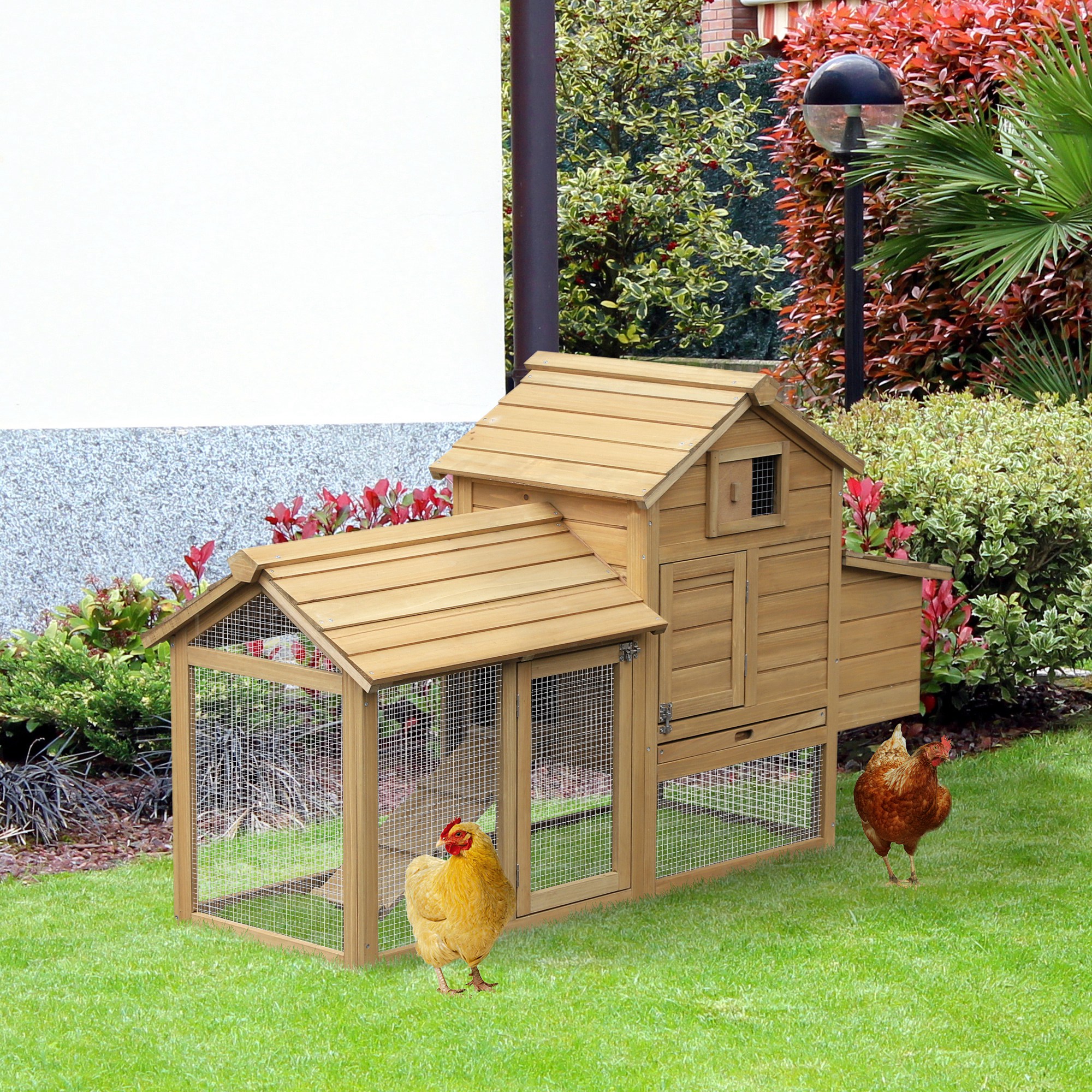 Poulailler bois 59" 2 portes extérieur avec plateau