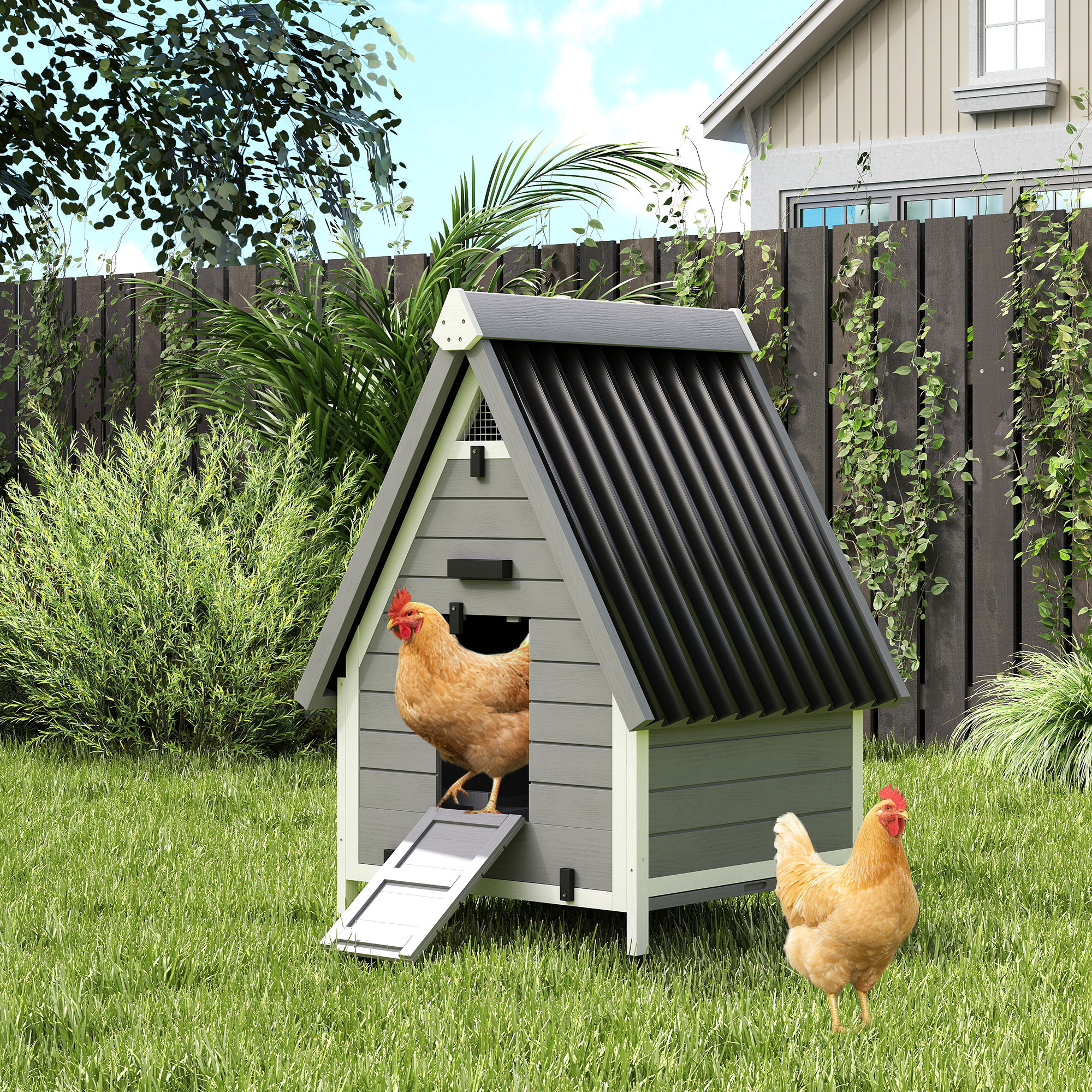 Poulailler 2 poules bois nid amovible barre perchoir