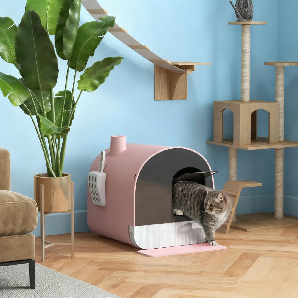 Litière Chat Rose Couvercle Pelle Filtre