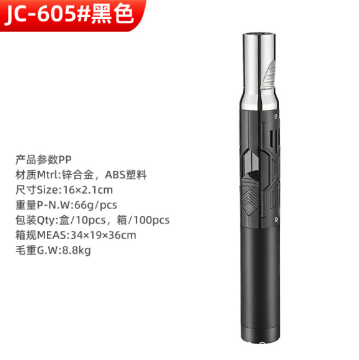 Briquet propane torche noir rechargeable poignée droite