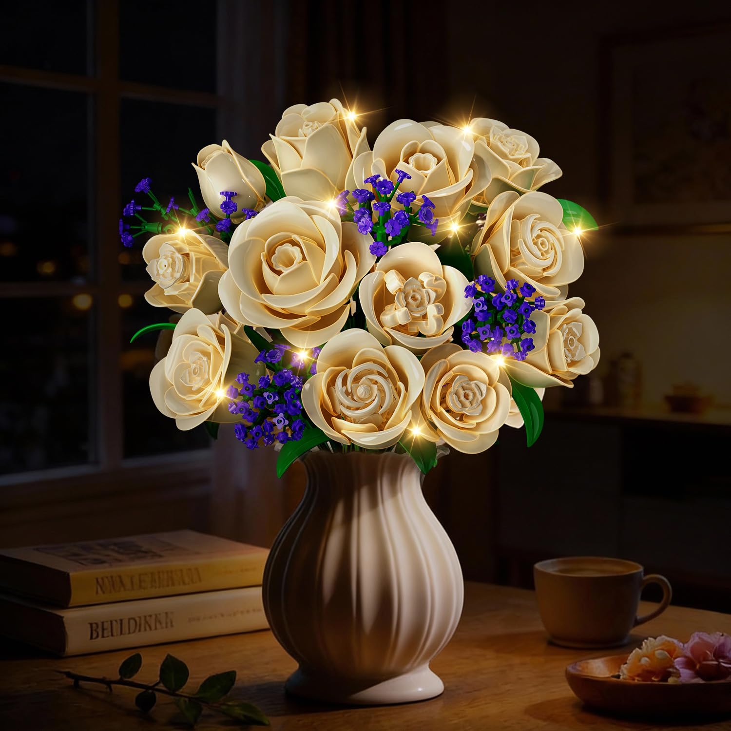 Ensemble construction bouquet fleurs LED - 523 pcs