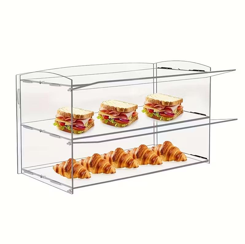 Vitrine acrylique 2 étages carrée, antipoussière