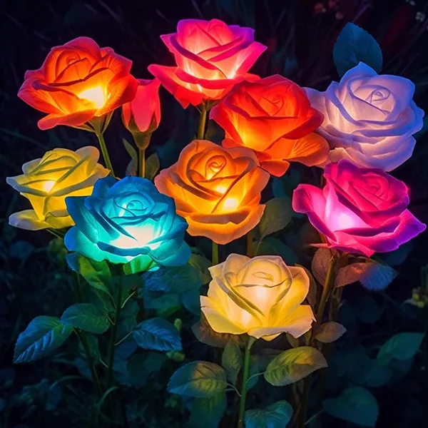 Lumières solaires extérieures étanches, ensemble 4 pièces, décor jardin