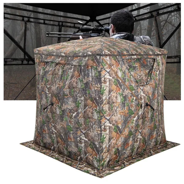 Tente chasse pop-up, tissu noir occultant, imperméable