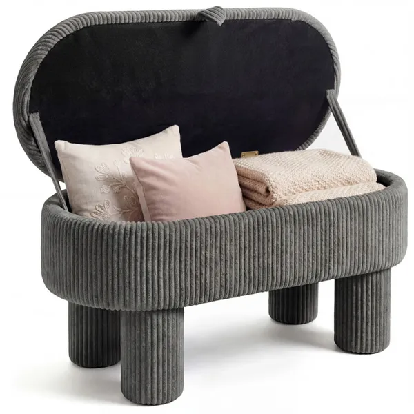 Banc rangement gris 42po mousse épaisse capacité 400LBS