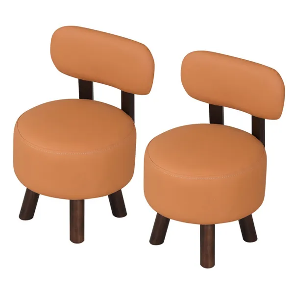 2 Repose-pieds orange, cuir synthétique, 330 lb