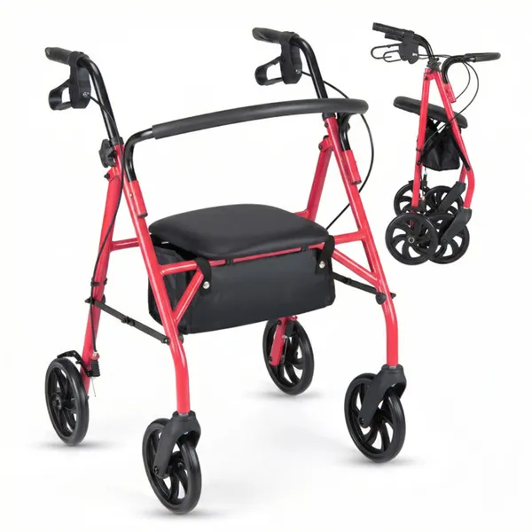 Marchette 2-en-1 avec Siège Roues 8 po Rouge