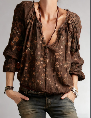 Chemise bohème pliée