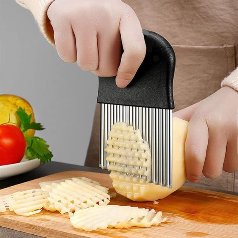 Coupe-frite ondulé, outil trancheur légume acier inoxydable