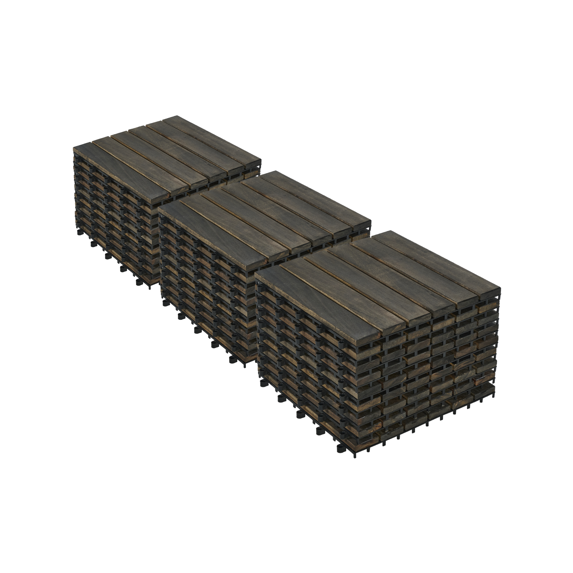 Carreaux pont 30 pcs 12"x12" acacia brun foncé rayure