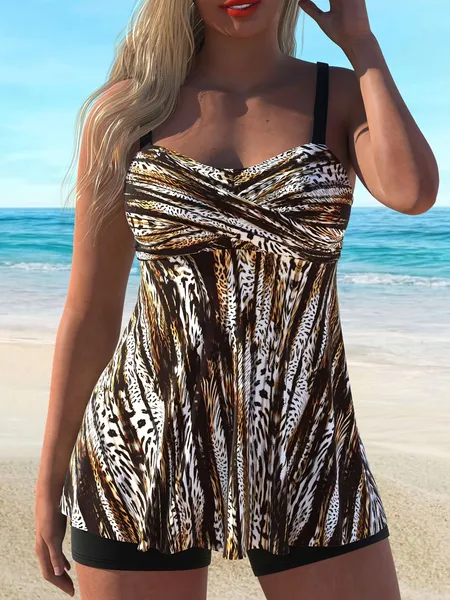 Tankini 2 pièces grand format décontracté femme