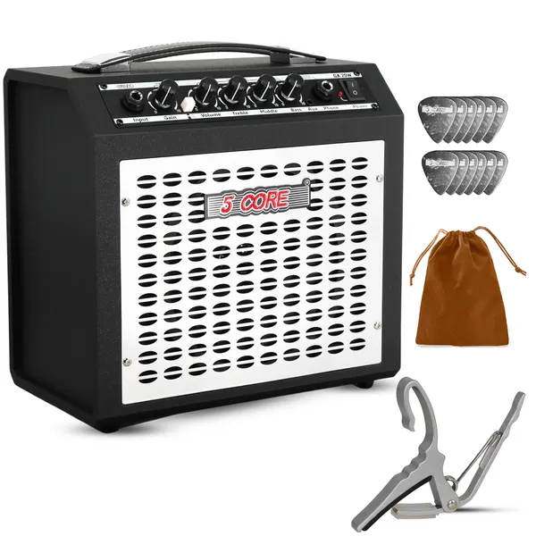 Ampli guitare 5 Core 20W portable mini HP 6,5" entrée AUX jack écouteurs