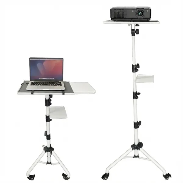 Support projecteur 29,5-71 po avec 2 tablettes et porte-téléphone